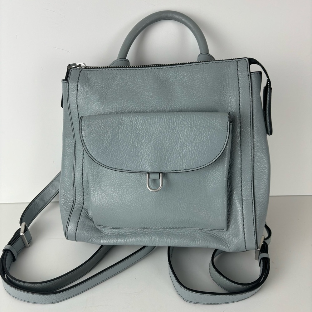 Fossil Parker- Woman’s Mini Convertible Backpack-smokey blue leather - Picture 2 of 16